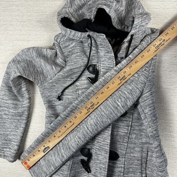 Women’s Sebby Coat Large Coat Gray & Black Toggle Buttons Jacket Medium - Picture 10 of 10